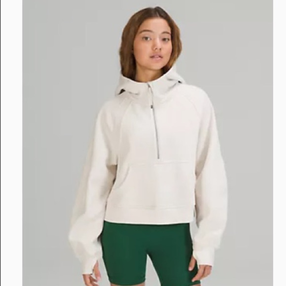 Lululemon scuba hoodie half zip white opal